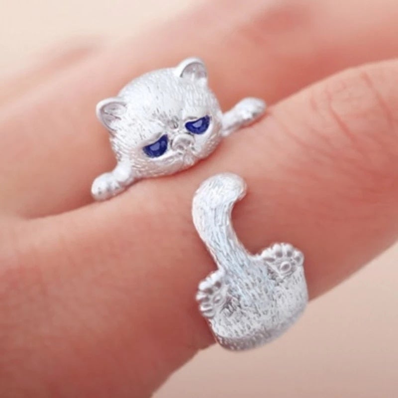 Anillo ajustable con gato