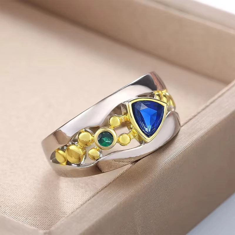 Anillo Vintage Azul — Elegancia Atemporal