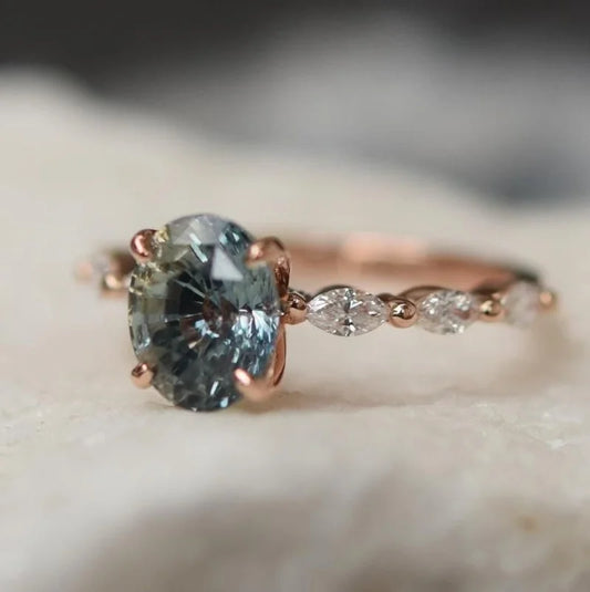 Anillo ópalo natural verde