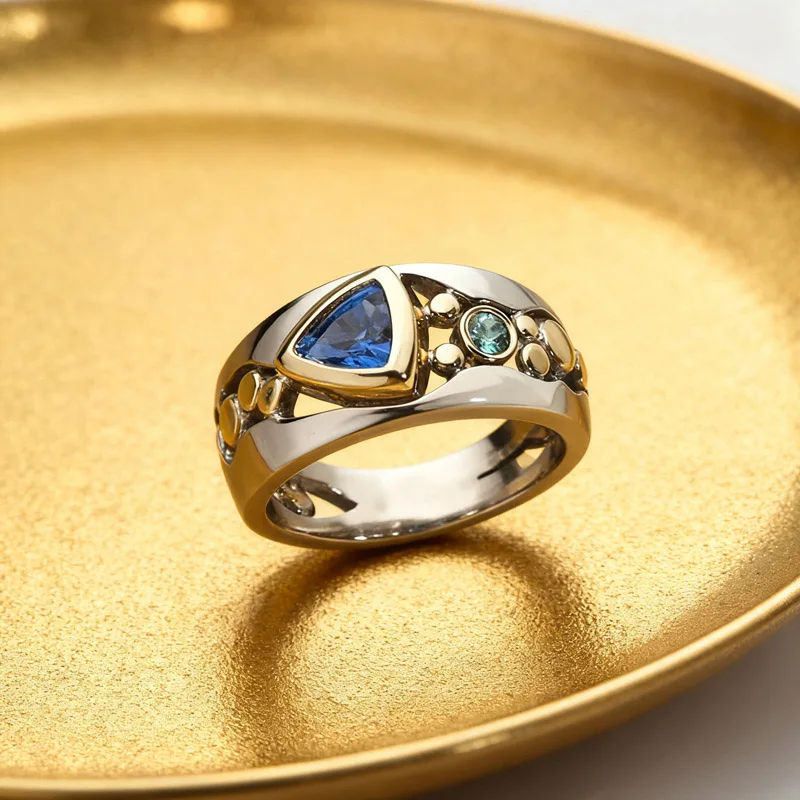 Anillo Vintage Azul — Elegancia Atemporal