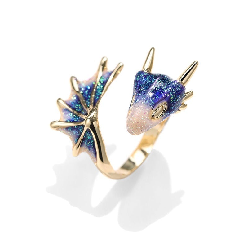 Anillo vintage con capas de circonita azul