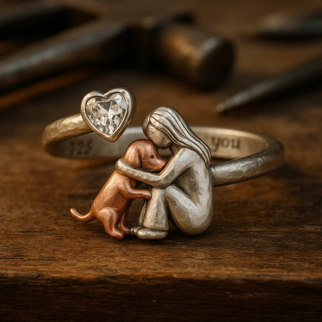Anillo Abierto "Amor Incondicional" con Circonia Cúbica en Forma de Corazón