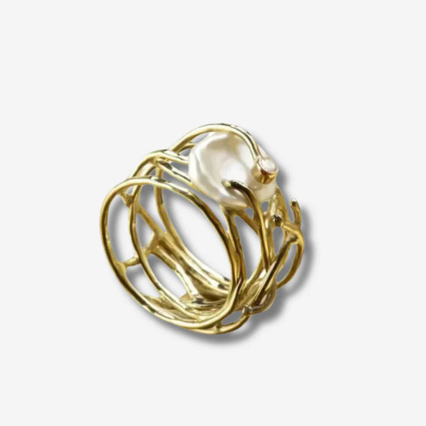 Anillo vintage con perla — Elegancia atemporal