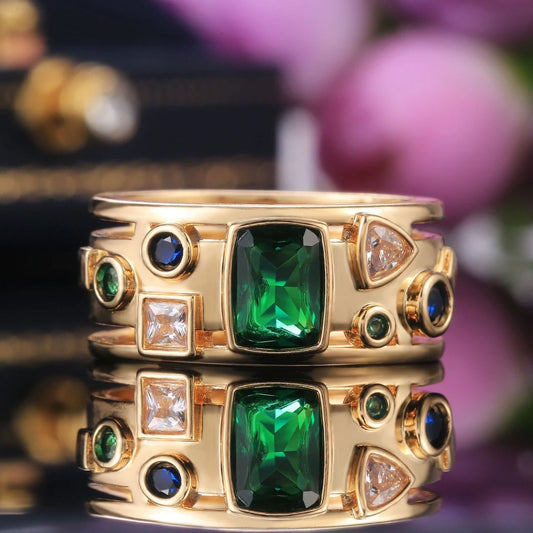 Anillo con cristales de colores