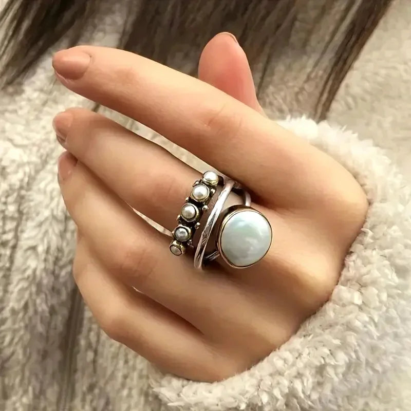 Anillo Vintage con Perla Clásica