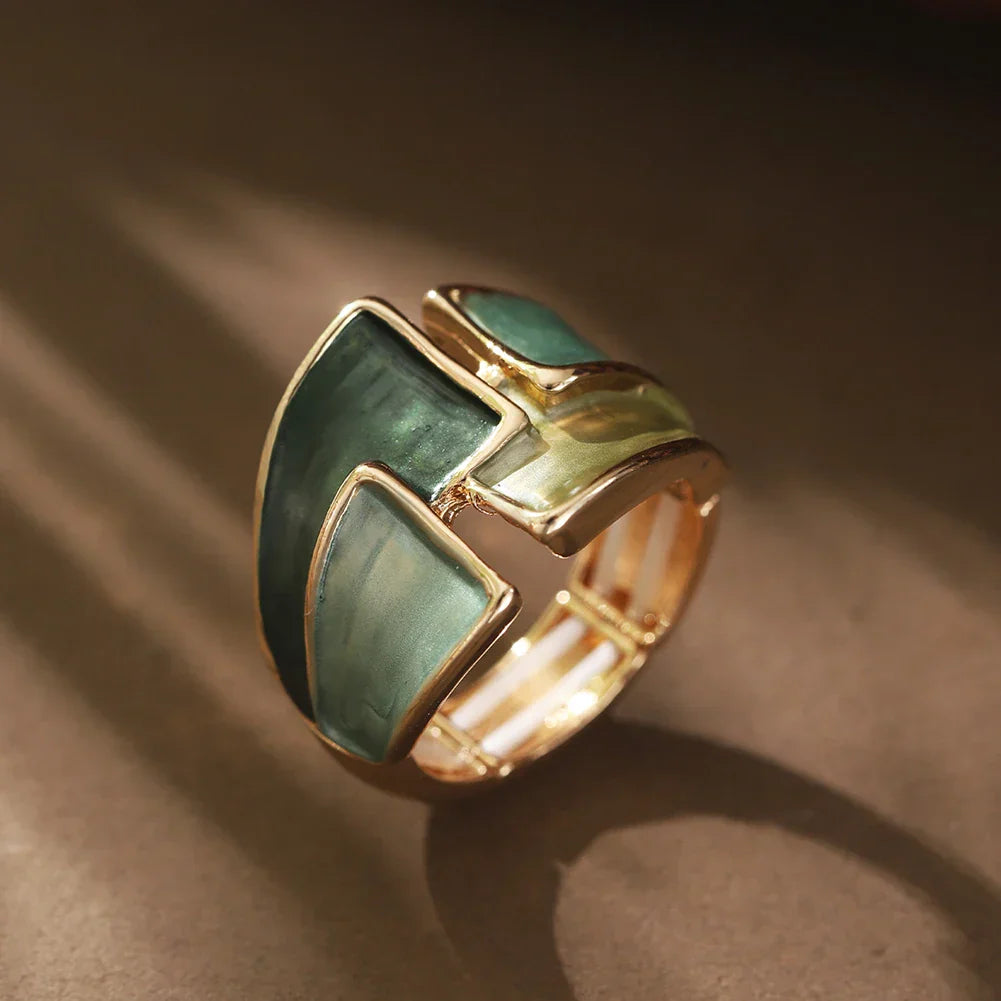 Anillo Geométrico Esmaltado