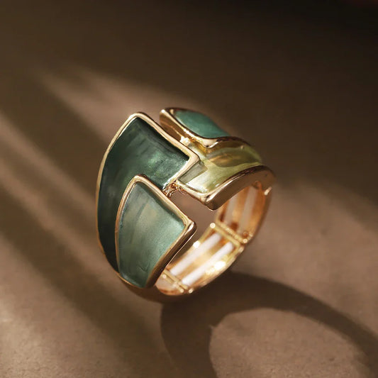 Anillo Geométrico Esmaltado