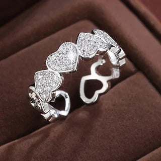 Anillo de cristal de corazón