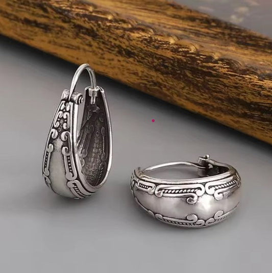 Pendientes colgantes de mandala de estilo antiguo vintage para mujer