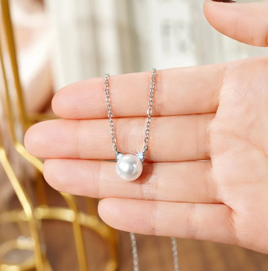 Elegante conjunto de joyas con orejas de gato y perlas de metal pulido