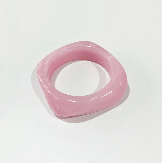 Pulsera cuadrada acrílica de resina de moda colores brillantes para mujer