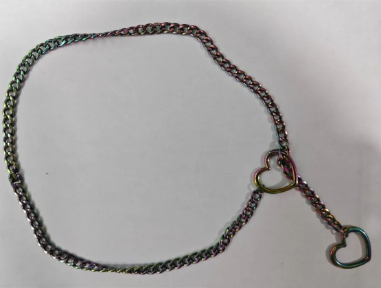 Collar de cadena en Y con corazón de acero inoxidable para mujer