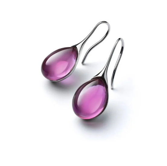 Pendientes elegantes con cabujones en forma de lágrima en colores vibrantes