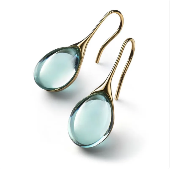 Pendientes elegantes con cabujones en forma de lágrima en colores vibrantes