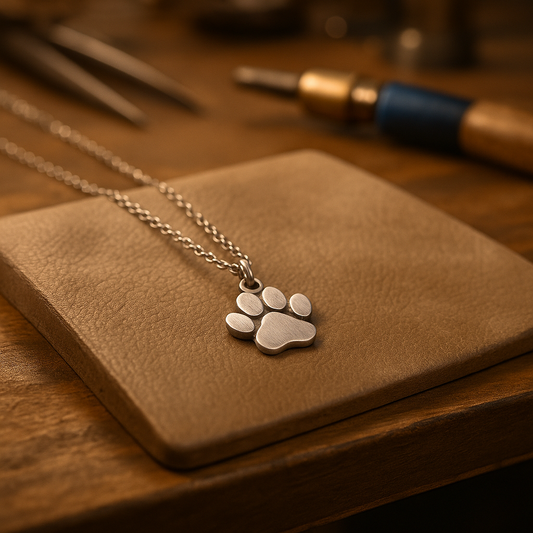 Elegante collar con colgante de pata de animal de metal robusto