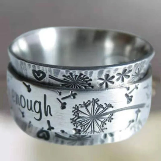 Anillo de Meditación "Soy Suficiente" con Diente de León