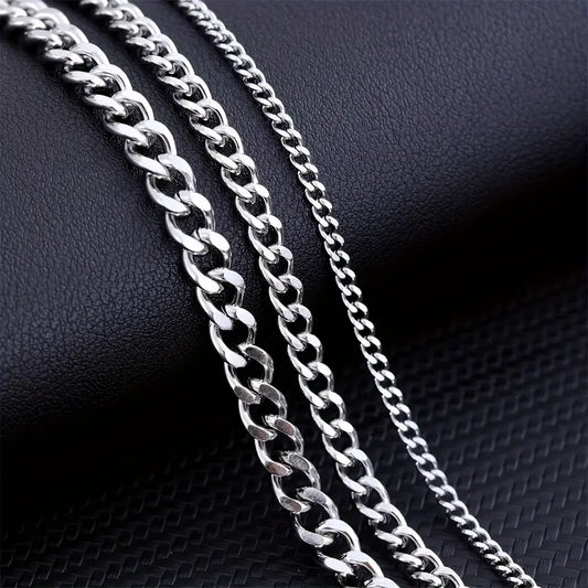 Collar clásico de eslabones cubanos para hombre en varios colores