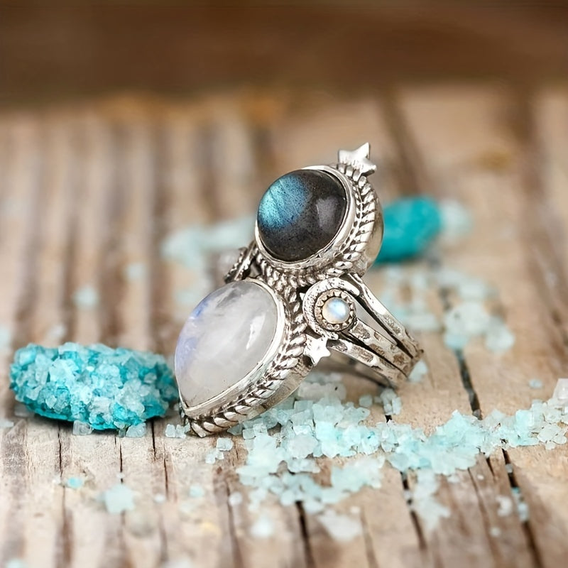 Anillo Rita con piedra luna