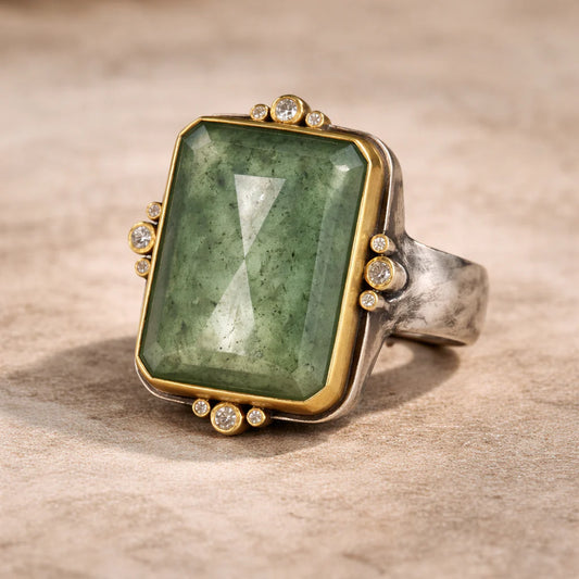 Anillo Vintage con Circonio y Enchapado en Oro