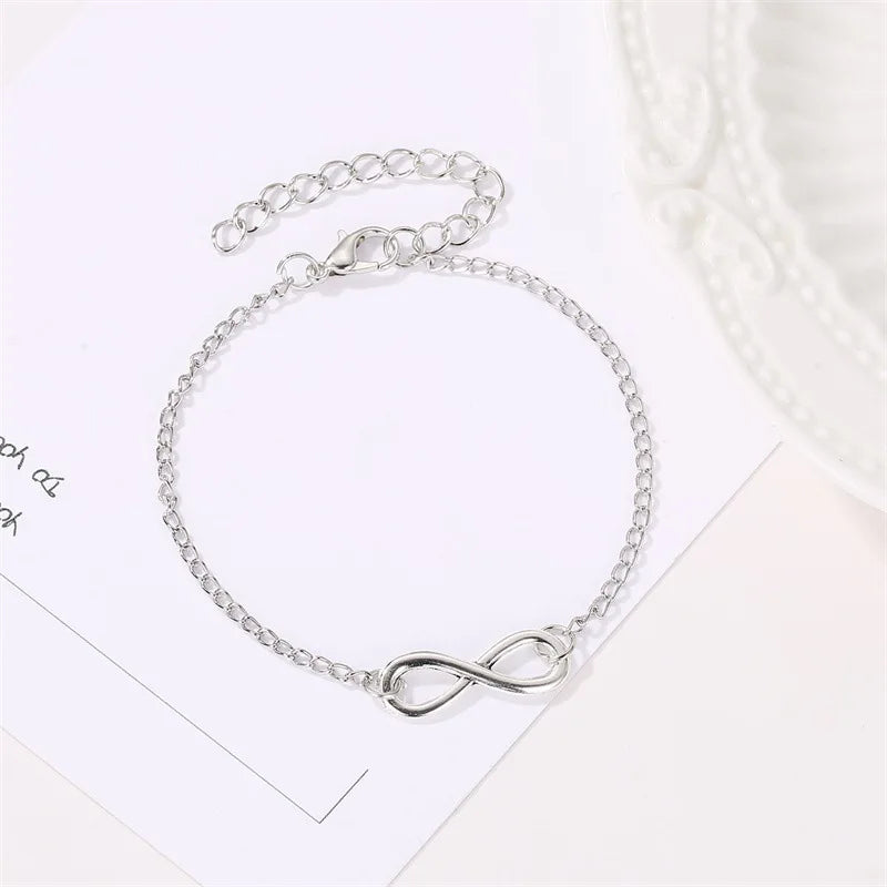 Serena pulsera infinito plateada ajustable - Sparkano Marbella