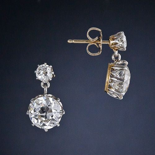 Pendientes de diamantes redondos con circonitas brillantes