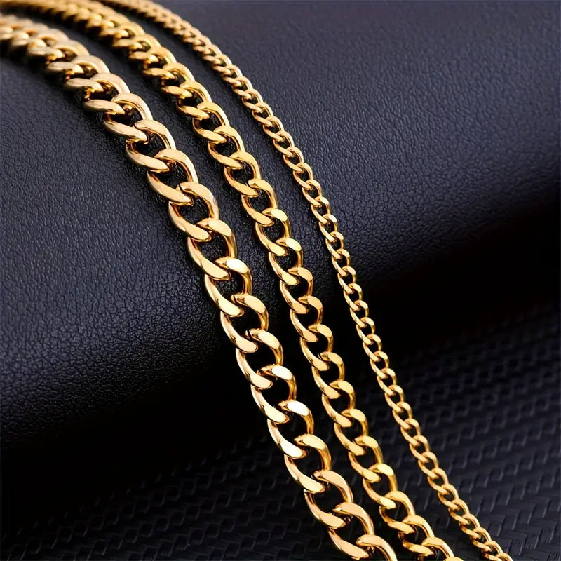 Collar clásico de eslabones cubanos para hombre en varios colores