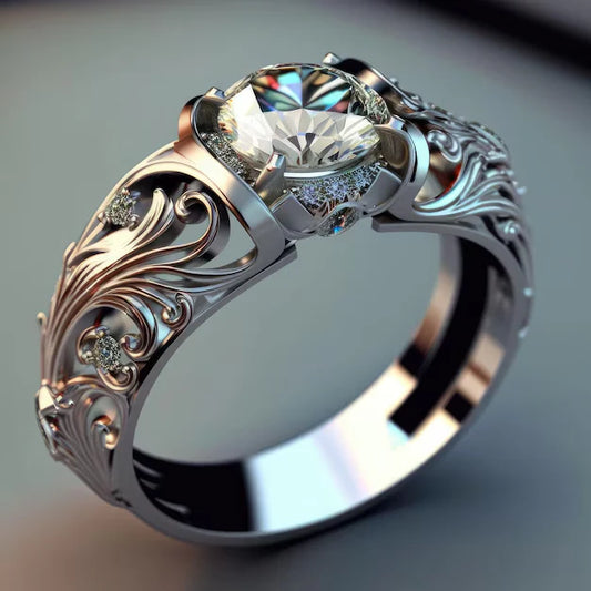 Anillo Exótico de Plata con Cristal