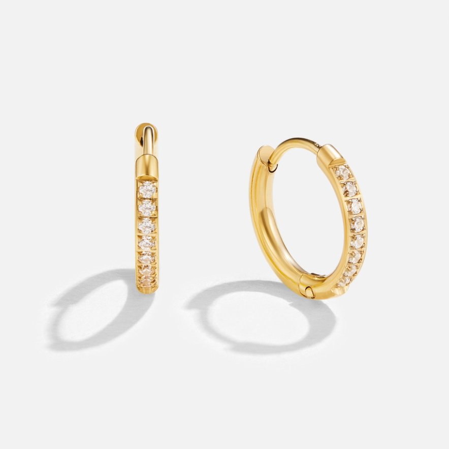 Pendientes de Aro Brillantes con Circonitas