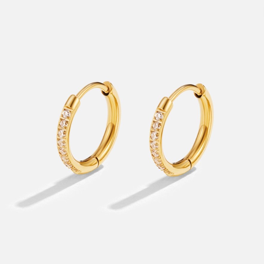 Pendientes de Aro Brillantes con Circonitas