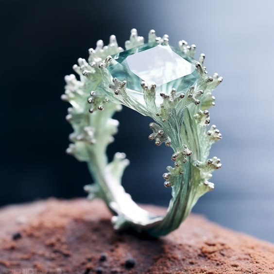 Anillo Exótico de Turquesa y Coral