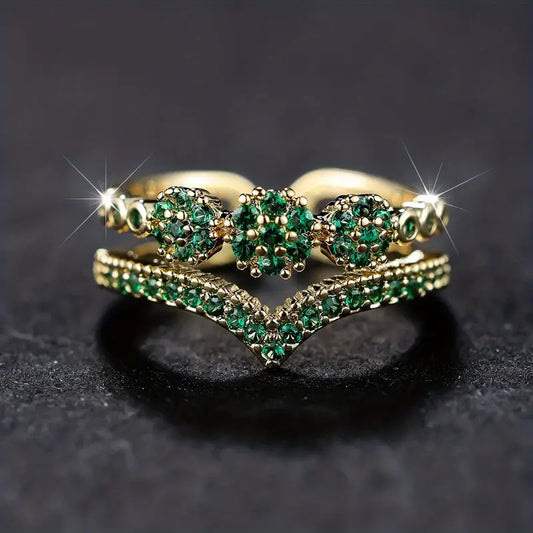 Anillo corona esmeralda