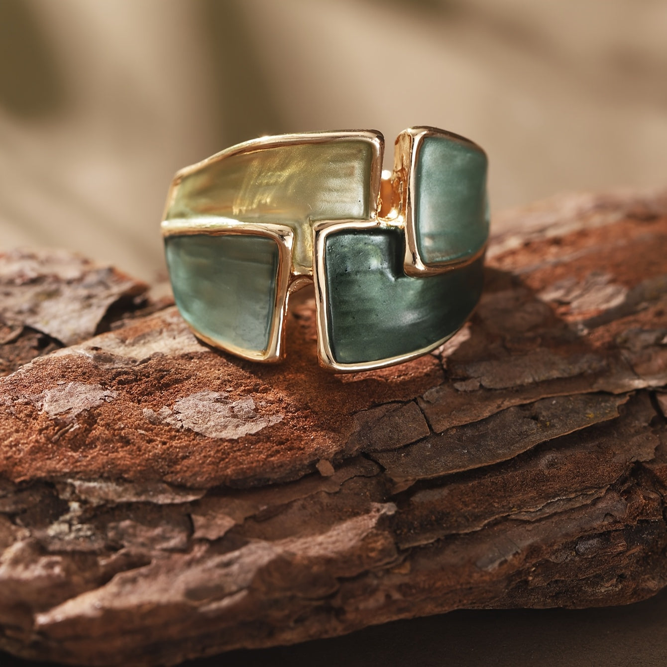 Anillo Geométrico Esmaltado
