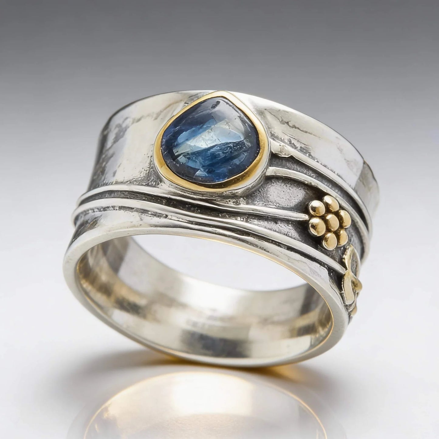 Anillo Boho Meditación con Piedra Preciosa