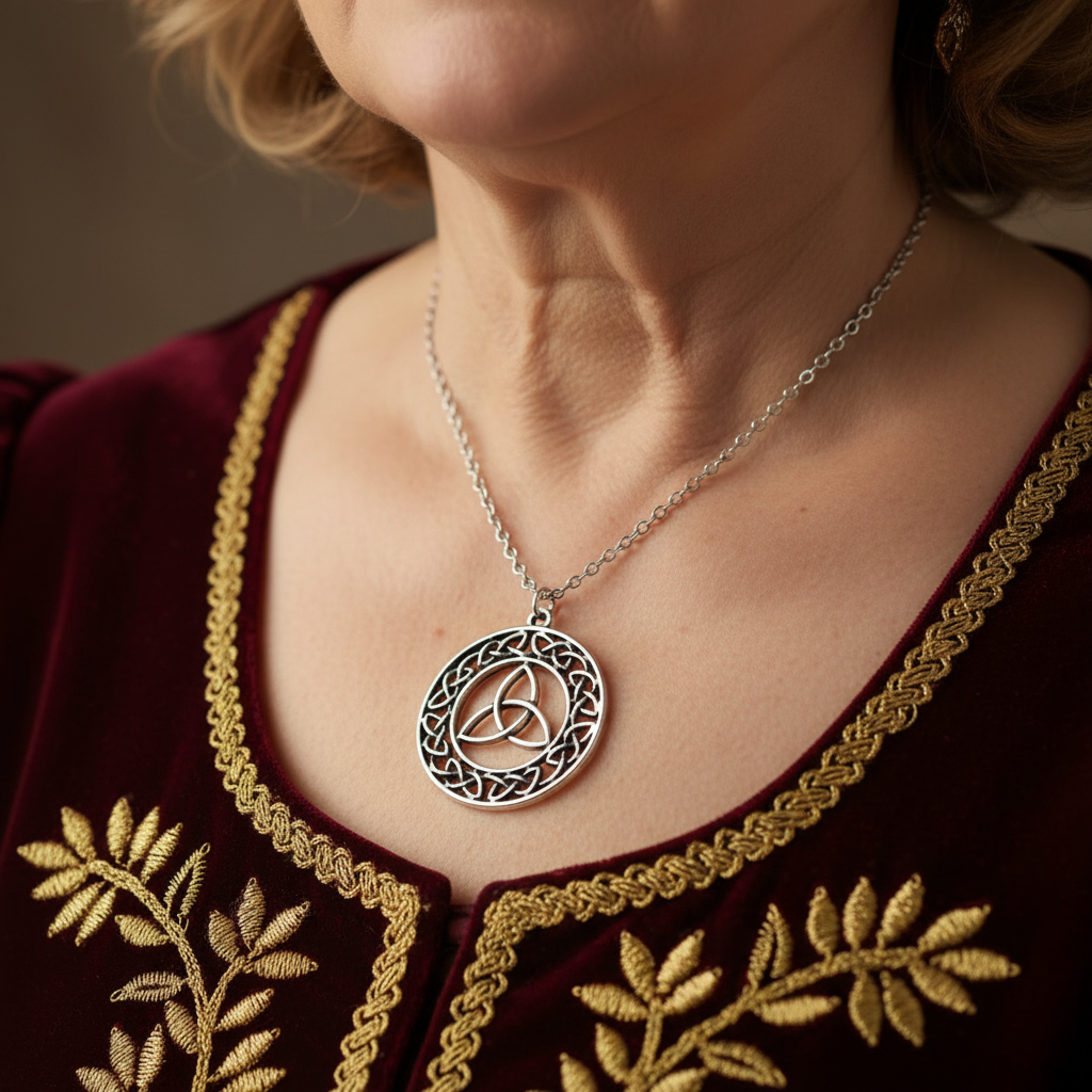 Collar de nudo celta Triquetra con colgante de delicado diseño