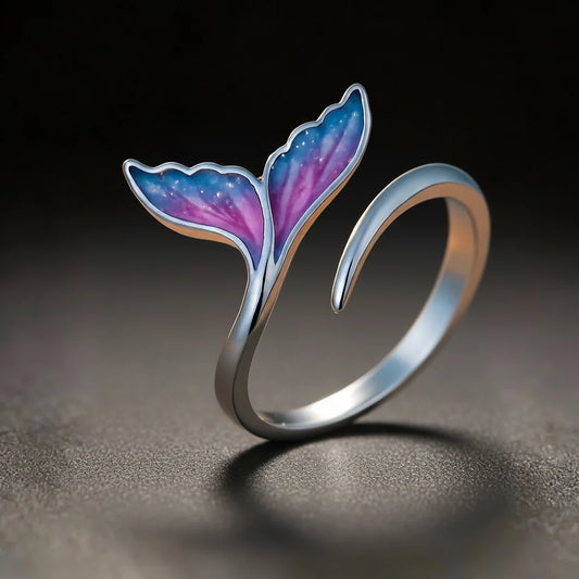 Anillo Ajustable con Cola de Delfín Colorida