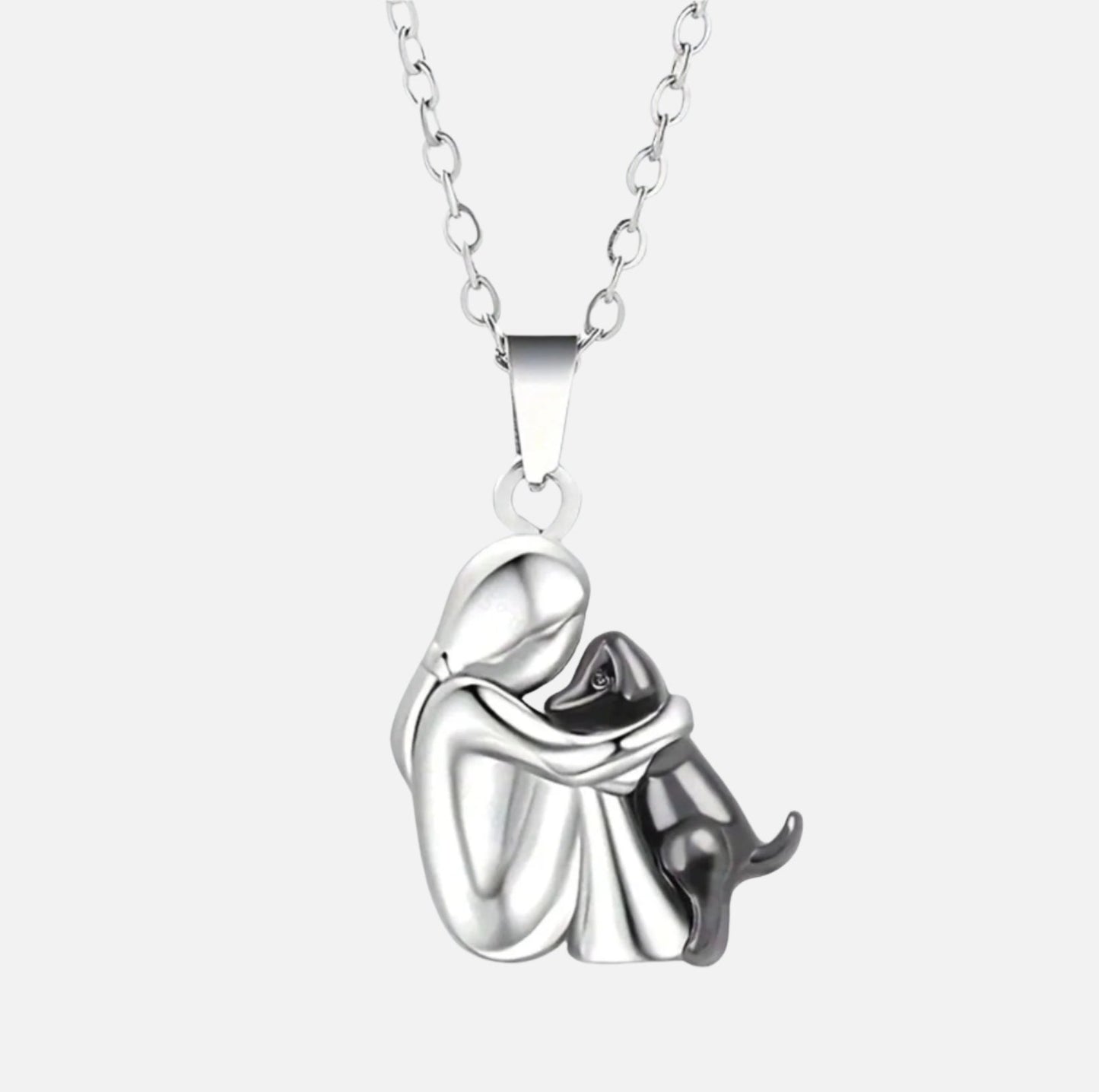 Collar colgante abrazo amistad entre humanos y perros