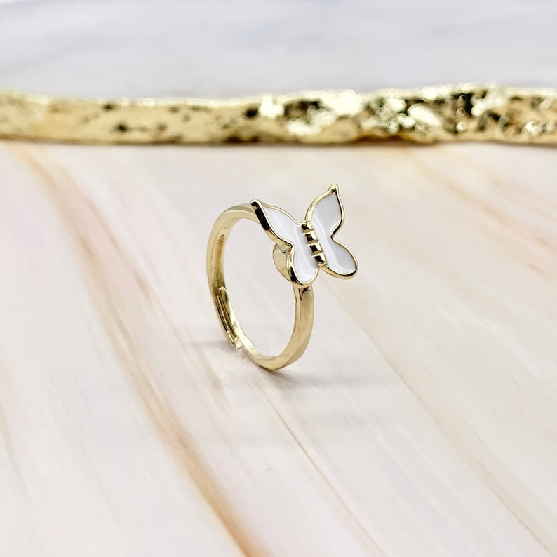 Anillo Verónica mariposa giratorio plateado - Sparkano Marbella