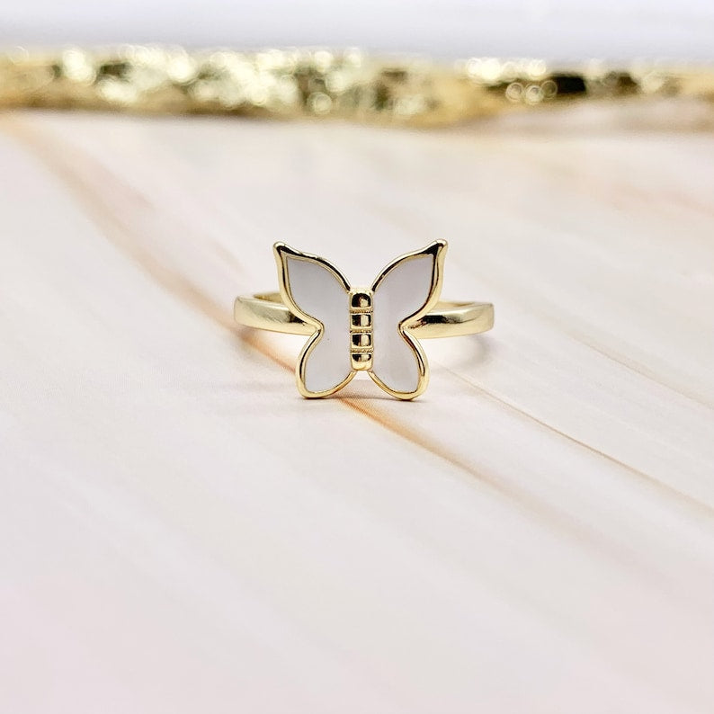 Verónica | Anillo giratorio de mariposa
