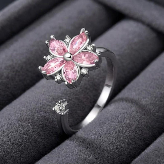 Clarisa anillo antiestrés floral giratorio - Sparkano Marbella