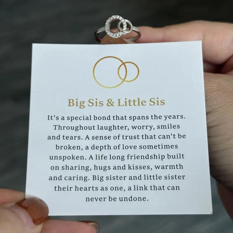 Anillo Elena con tarjeta Big Sis Little Sis - Sparkano