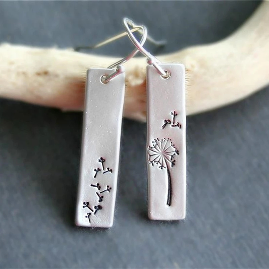 Delicados pendientes boho-chic de diente de león con motivo de semillas