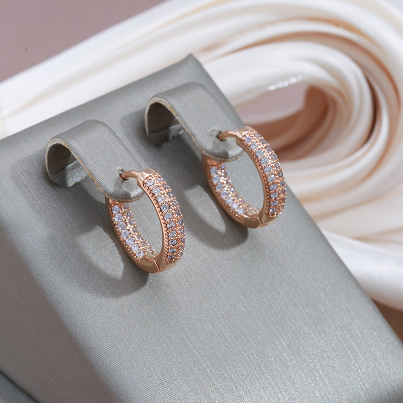 Pendientes de aro brillantes con circonitas para mujer