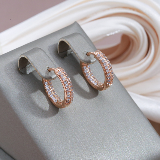 Pendientes de aro brillantes con circonitas para mujer