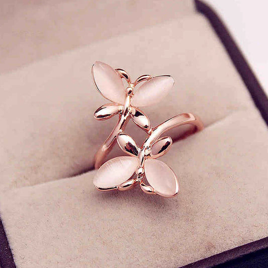 Anillo Mariposa en Oro Rosa