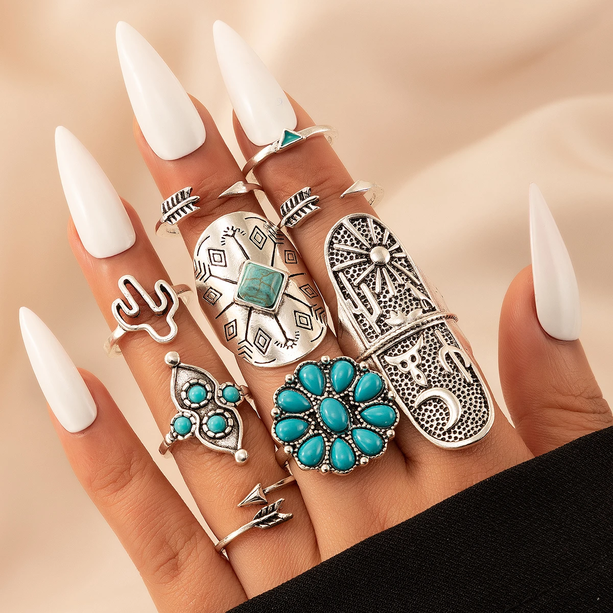Anillo vintage engastado con turquesa