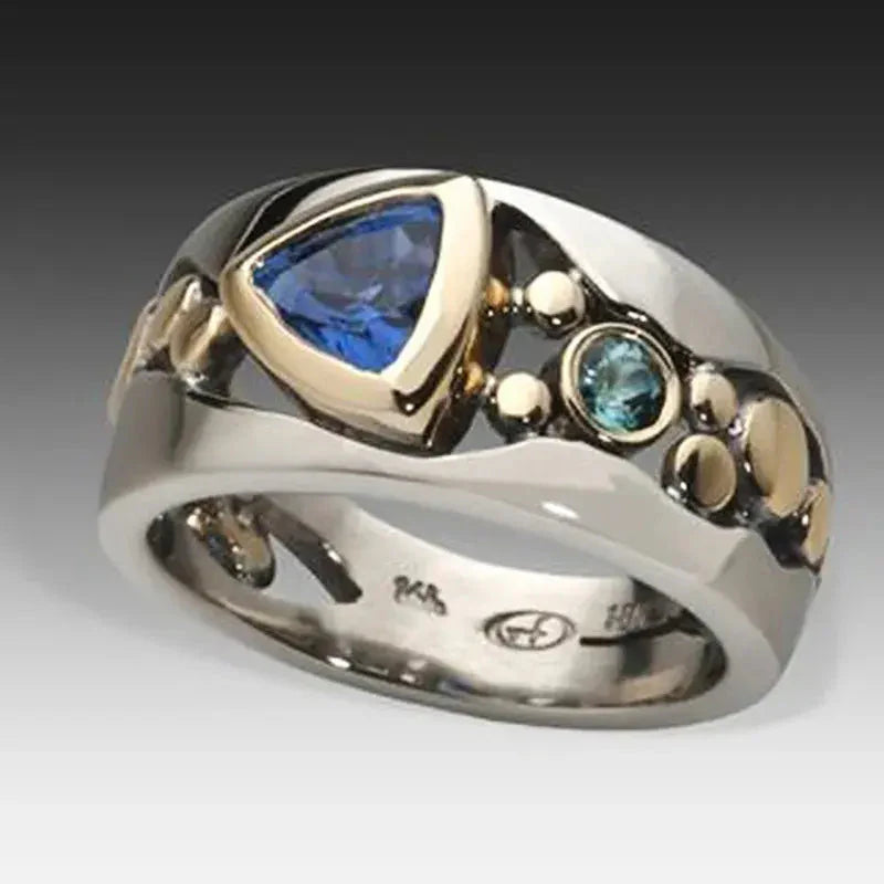 Anillo Vintage Azul — Elegancia Atemporal