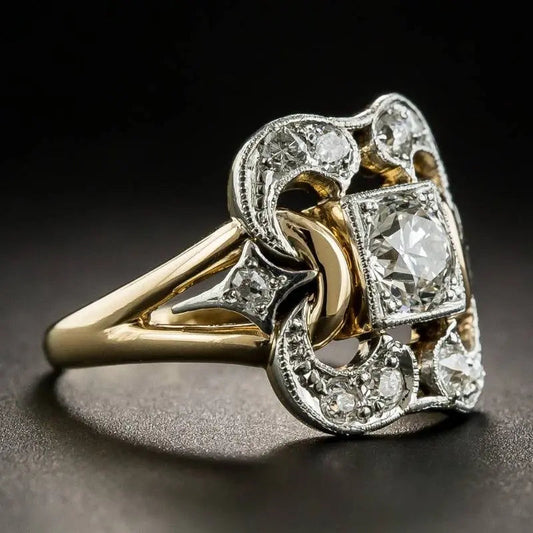Anillo Vintage Art Déco con Circonitas en Pavé