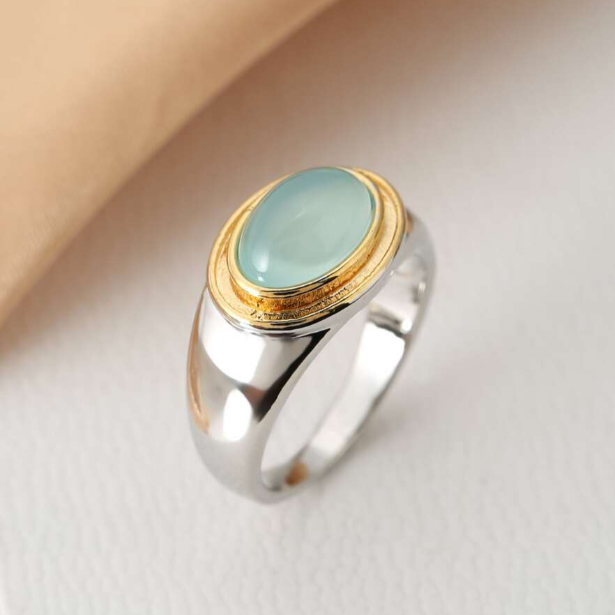 Anillo oceánico vintage de oro