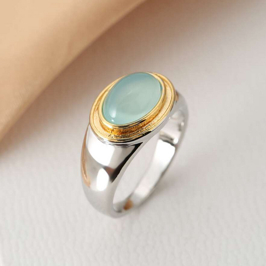 Anillo oceánico vintage de oro