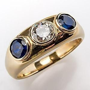 Anillo con circonitas y cristal azul